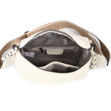 Obsessed Leather Crossbody Bag in Off White