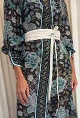 Milton Leather Wrap Belt in Ivory by Oncewas