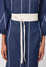 Milton Leather Wrap Belt in Ivory by Oncewas