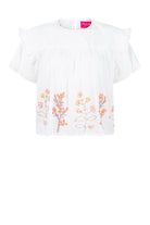 ORANGE PURPLE EMBROIDERED BLOUSE in White by Place Du Soleil