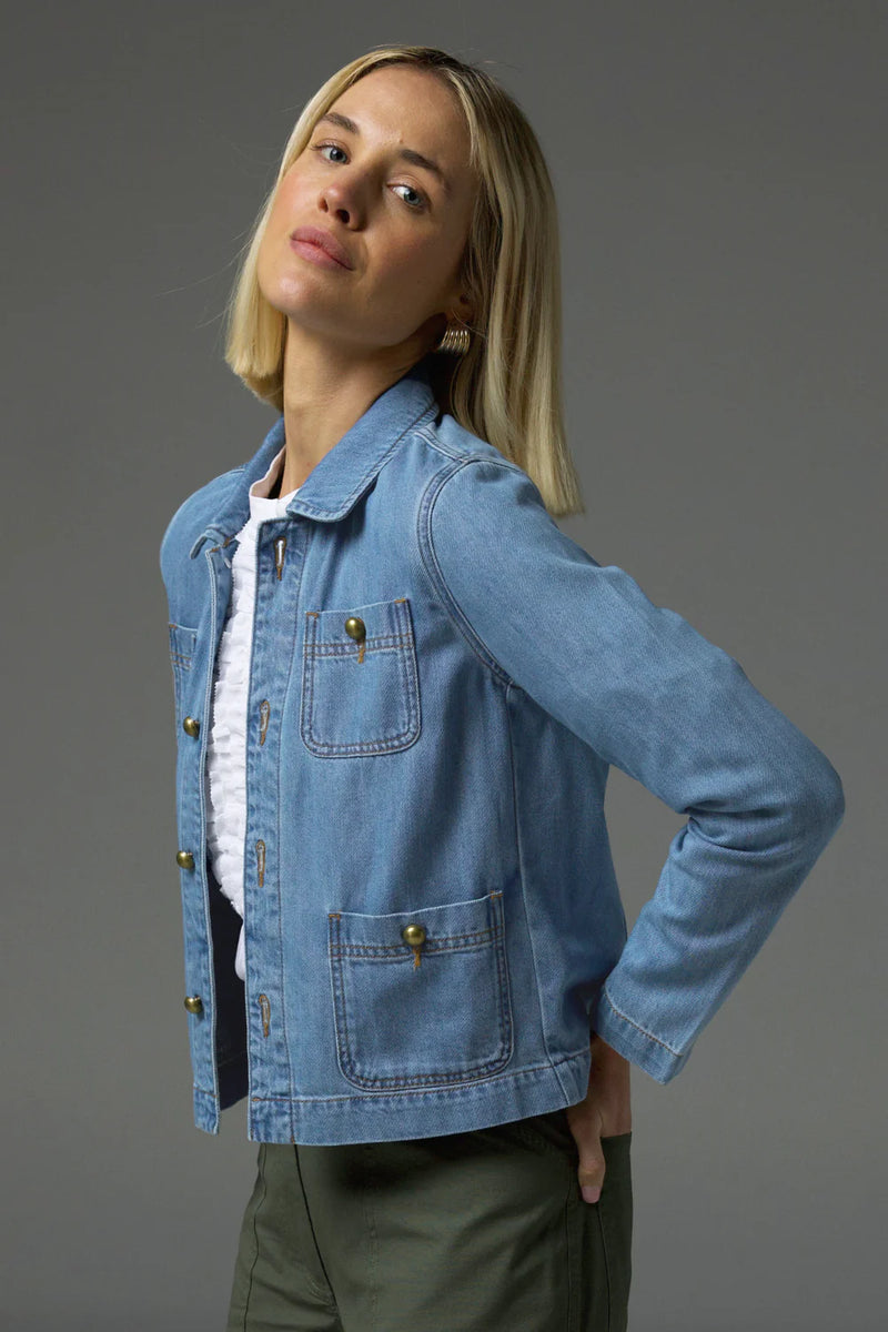 PALPABLE JACKET in Light Washed Denim from Zoe Kratzmann