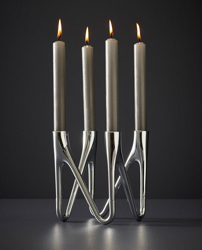 MORSO ROOTS CANDELABRA in Chrome by Papaya Homewares