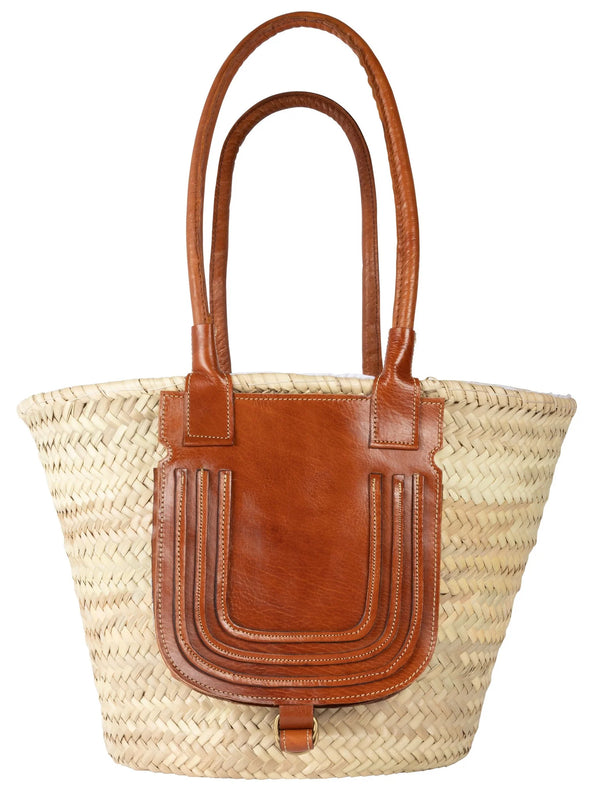 PLACE DU SOLEIL STRAW LEATHER BAG | Natural