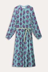 POM DRESS in Georgie Flower Aqua from POM Amsterdam