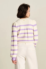 POM PULLOVER KNIT in Striped Purple from POM Amsterdam