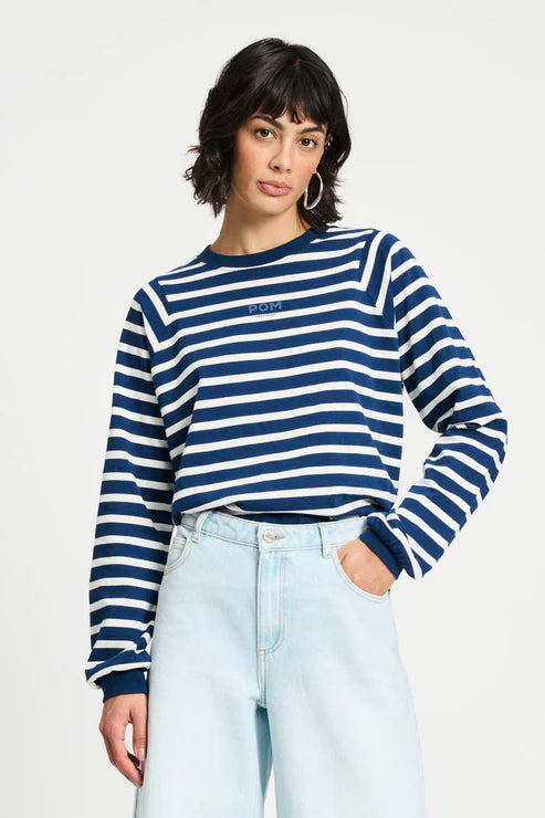 POM TOP in Striped Blue + White from POM Amsterdam