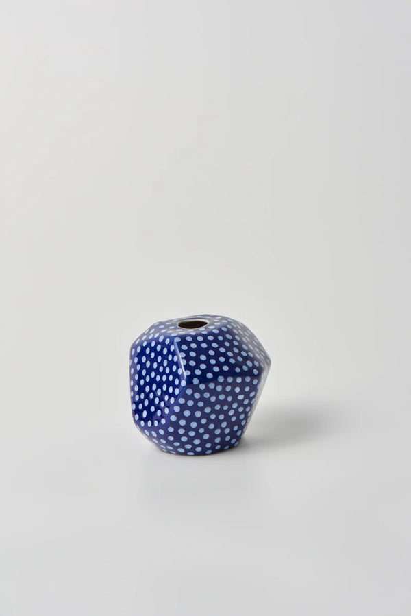 FACET VASE SMALL in Blue Spot by Jones & Co