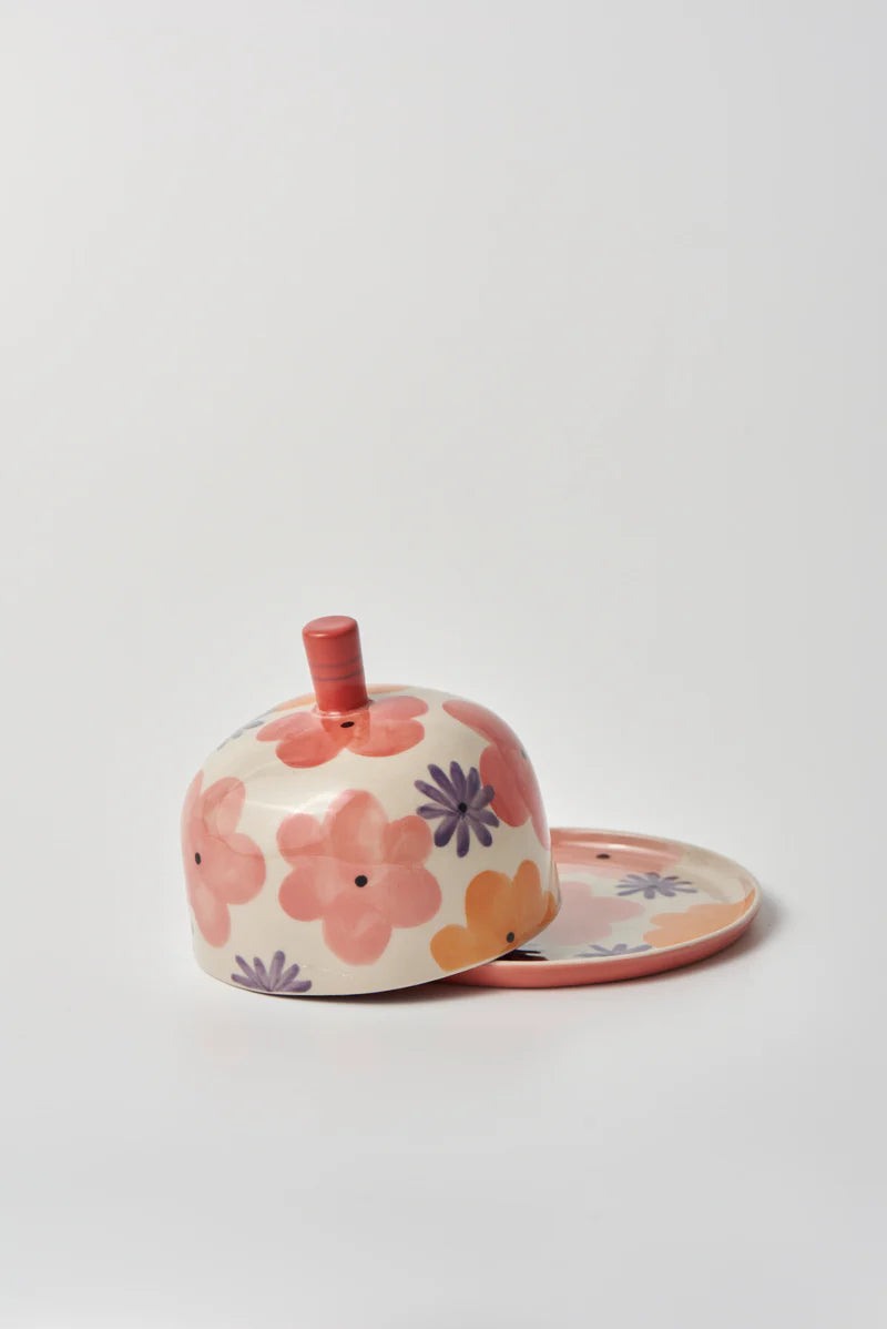 DITSY BUTTER DISH in Pink by Jones & Co