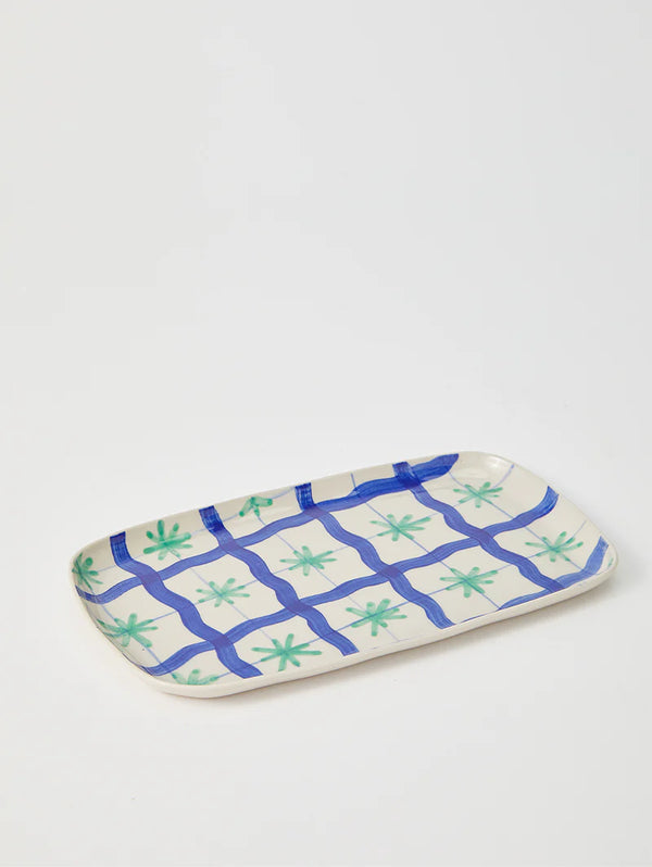 PINCHOS NAVY CHECK TRAY by Jones & Co