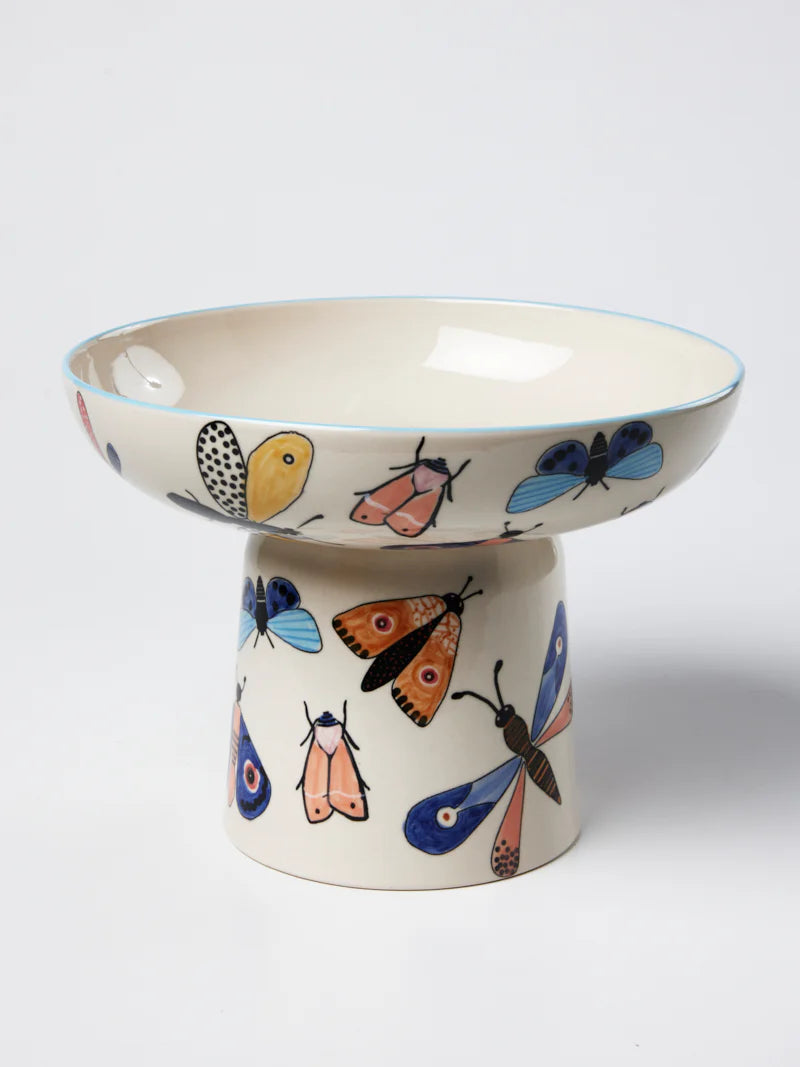 MOTH PARTY FOOTED BOWL by Jones & Co