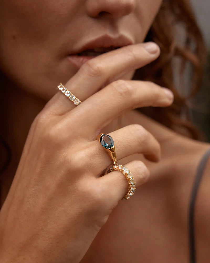 SACRED JEWEL TOPAZ RING in Gold from By Charlotte
