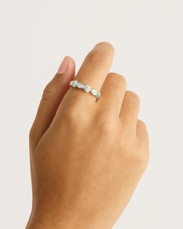 MAGIC OF EYE CRYSTAL RING in Sterling Silver from By Charlotte