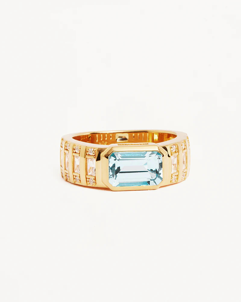 CALM YOUR SOUL TOPAZ RING in 18k Gold Vermeil from By Charlotte