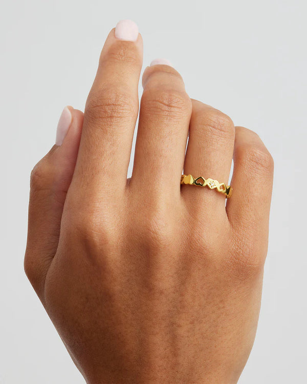 CONNECTED HEARTS RING in 18k Gold Vermeil from By Charlotte