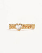 RADIANT HEART ENGRAVABLE RING in 18K Gold Vermeil from By Charlotte