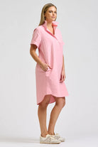 CATIE DRESS in Coral Oxford by Shirty