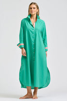 PIA LONGLINE SHIRT in Marine Green by Shirty