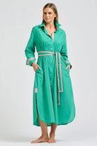 PIA LONGLINE SHIRT in Marine Green by Shirty