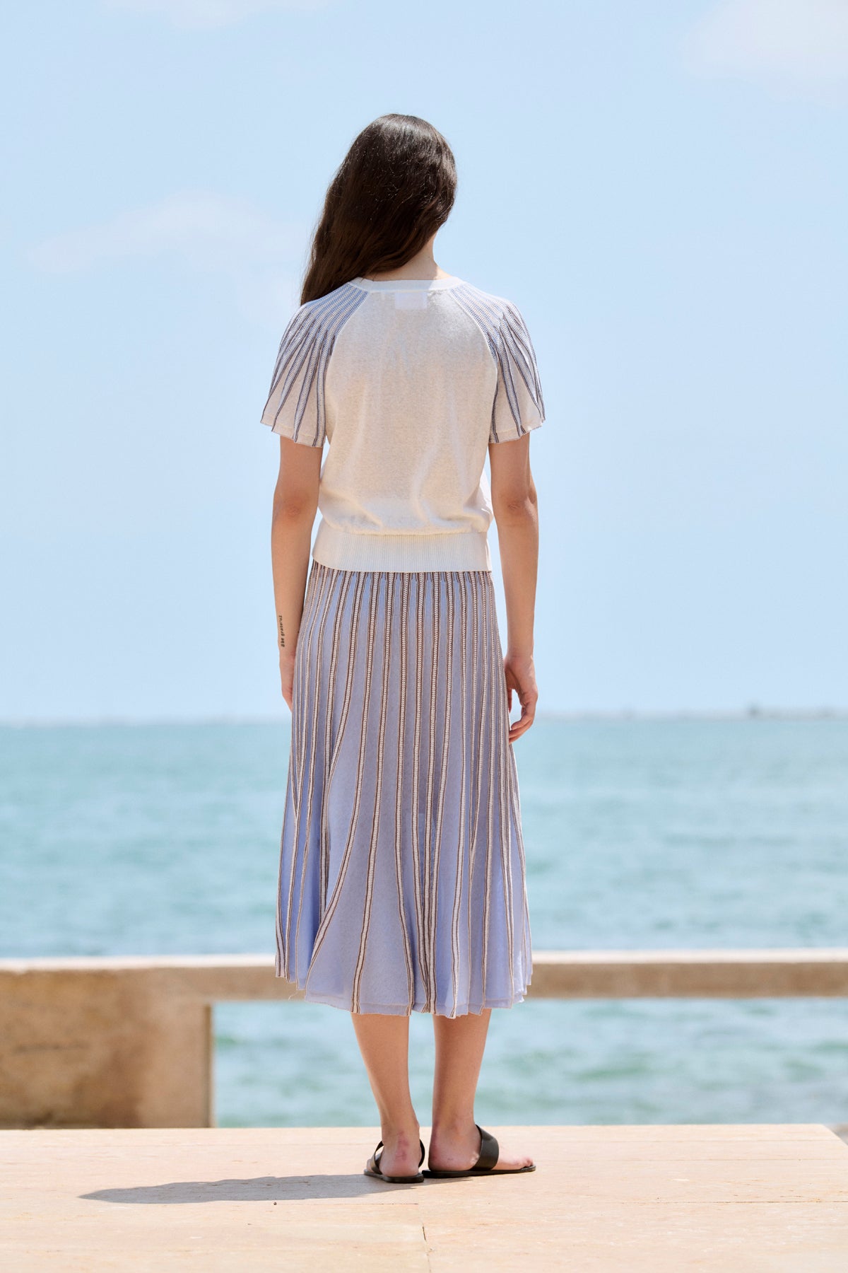 SHORT SLEEVE SWEATER in Blue Sky by Sita Murt