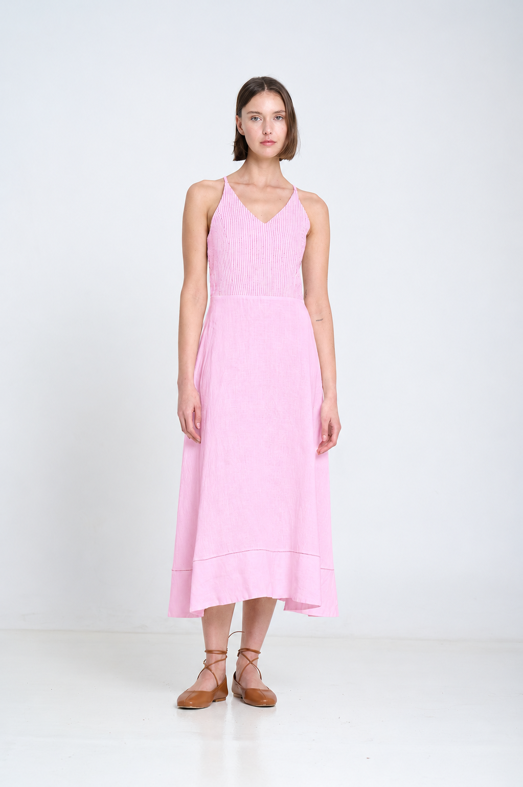 LINEN DRESS in Pink Prett by Sita Murt