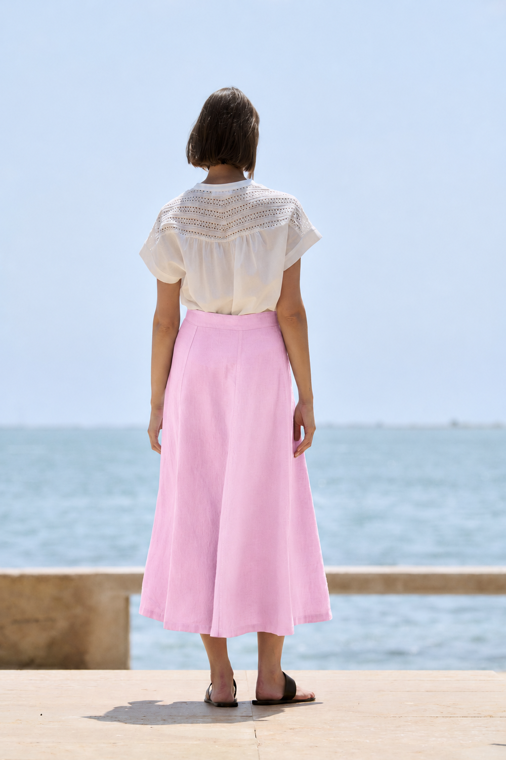 LINEN SKIRT in Pink Prett by Sita Murt