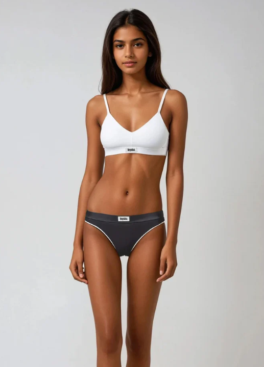 COTTON HIPSTER UNDERWEAR in Black by teysha