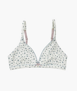 COTTON TRIANGLE LACE BRA in Ditsy Floral by teysha