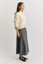 DROP SHOULDER CREW | Ivory - Darling & Domain