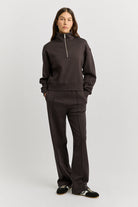LOUNGE CROPPED HALF ZIP | Date - Darling & Domain