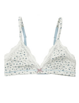 COTTON TRIANGLE LACE BRA in Ditsy Floral by teysha