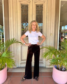 VELVET PANTS in Chocolate Brown by Sophie Moran