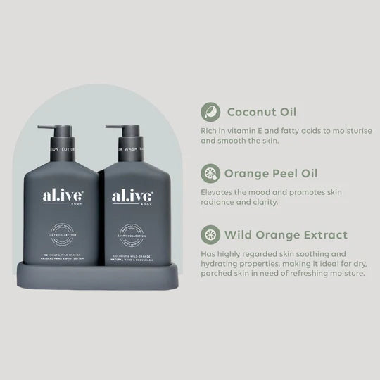 WASH & LOTION DUO in Coconut + Wild Orange by al.ive