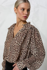 CORA BLOUSE in Snow Leopard by Kachel