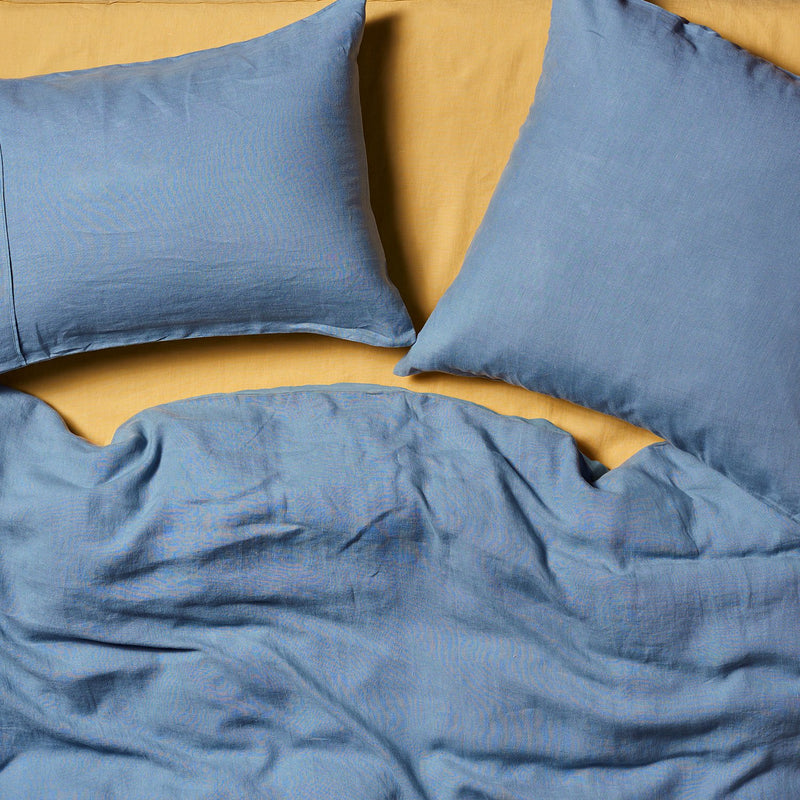 LINEN EUROPEAN PILLOWCASE | Washed Denim Blue