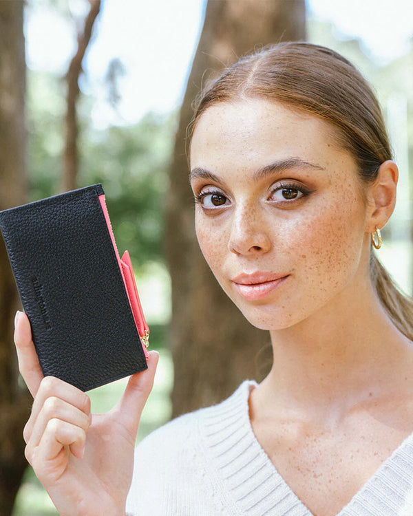 COMPACT WALLET in Navy Pebble by ARLINGTON MILNE