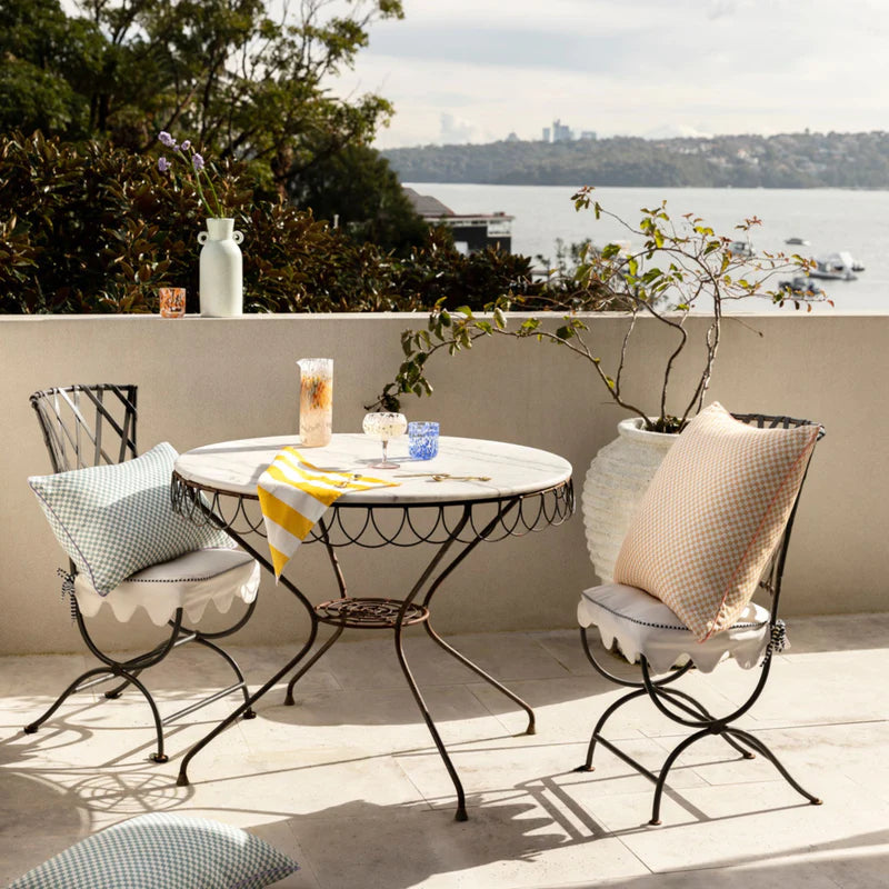 TINY CHECKERS OUTDOOR CUSHION 60x40cm in Powder Blue from Bonnie and Neil