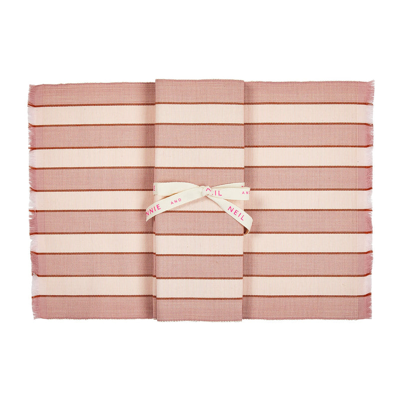 PLACEMAT SET in Stripe Pink from Bonnie and Neil