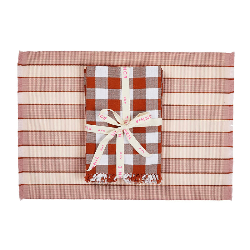 PLACEMAT SET in Stripe Pink from Bonnie and Neil